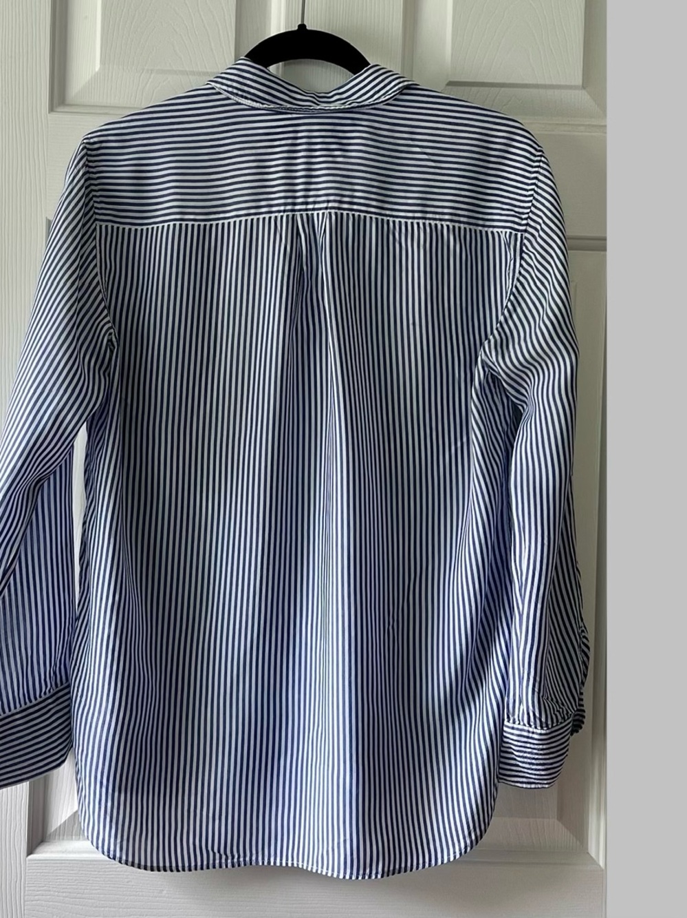 Zara Woman Navy and White Striped Shirt - Picture 2 of 6
